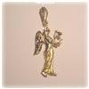 Image 1 : 1.5" solid 14K YELLOW GOLD ANGEL PENDANT CHARM