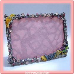 24K GOLD SWAROVSKI CRYSTAL PHOTO FRAME PURPLE 5 X