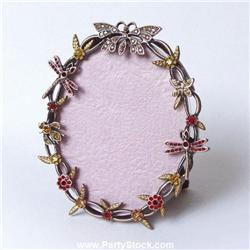 24K GOLD SWAROVSKI CRYSTAL PHOTO FRAME 2.5 OVAL B