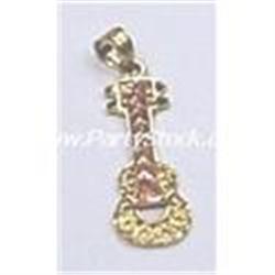 SOLID 14K YELLOW & ROSE GOLD GUITAR PENDANT CHARM
