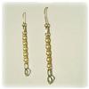 Image 2 : solid 14K GOLD two tone DROP CHAIN EARRINGS 2.5"