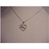 Image 2 : SOLID 14K WHITE GOLD "MOM" HEART PENDANT NECKLACE 16"