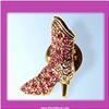 Image 1 : LADIES BOOT PIN BROOCH 24K GOLD SWAROVSKI CRYSTAL
