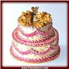 Image 1 : 24K GOLD REAL CRYSTALS!  WEDDING CAKE JEWELRY BOX