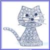 Image 1 : KITTY CAT 24K GOLD SWAROVSKI CRYSTALS! BROOCH PIN