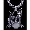 Image 1 : SOLID STERLING SILVER DRUMSET PENDANT NECKLACE