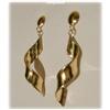 Image 2 : SOLID 14K GOLD CORKSCREW DANGLE DROP EARRINGS 1.5"