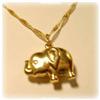 Image 2 : 3D ELEPHANT SOLID 14K YELLOW GOLD NECKLACE 18" 4G