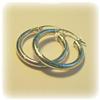 Image 1 : 10K WHITE GOLD HOOPS EARRINGS 1" INCH