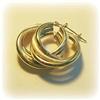 Image 2 : SOLID 10K GOLD TWO TONE EARRINGS HOOPS YELLOW WHITE