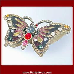 LARGE SWAROVSKI CRYSTALS JEWELED BUTTERFLY BOX