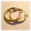 Image 1 : 10K YELLOW GOLD 1" HOOPS EARRINGS INCH SOLID
