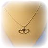 Image 2 : SOLID STERLING SILVER TWIN HEARTS NECKLACE