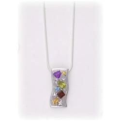 BIG SOLID STERLING SILVER GENUINE GEMSTONE PENDANT