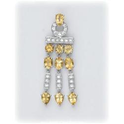 Solid Sterling Silver Genuine Citrineto create this large, heavy, Pendant.