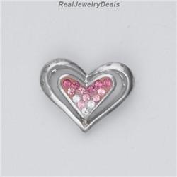 Swarovski Crystals Sterling Silver Heart Pendant Charm