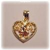 Image 1 : SOLID 14K GOLD ROSE HEART PENDANT CHARM