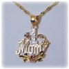 Image 1 : SOLID 14K Gold "#1 MOM" Pendant Charm Filigree 2G