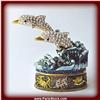 Image 1 : TWIN DOLPHINS 24K GOLD CRYSTAL JEWELRY BOX OCEAN