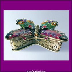 RAINBOW BUTTERFLY 24K GOLD & CRYSTALS JEWELRY BOX