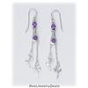Image 1 : Solid Sterling Silver Genuine Amethyst DANGLING Earrings