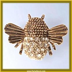 BUMBLE BEE PIN BROOCH 24K GOLD SWAROVSKI CRYSTALS