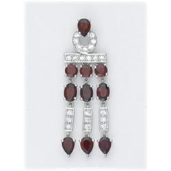 BIG PENDANT Solid Sterling Silver Genuine Garnet Bracelet New! Big!