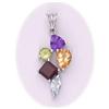 Image 1 : Solid Sterling Silver Genuine Amethyst Garnet Citrine Peridot Pendant