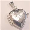 Image 1 : Solid 14K White Gold Heart Locket Italy Engraved 3g
