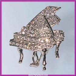 GRAND PIANO PIN BROOCH SWAROVSKI CRYSTAL