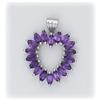 Image 1 : Solid Sterling Silver Genuine Amethyst Heart Pendant Big New