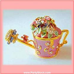 GOLD WATERING CAN SWAROVSKI CRYSTAL BOX