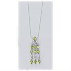 Solid Sterling Silver Genuine Peridot Pendant Charm BIG