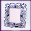 Image 1 : 24K GOLD ORNATE BLUE SWAROVSKI CRYSTAL PHOTO FRAM
