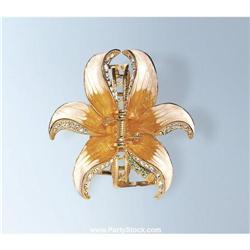 IRIS HAIR CLIP 24K GOLD CRYSTAL SWAROVSKI