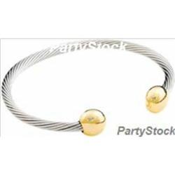 MAGNETIC BRACELET STAINLESS STEEL GOLD BANGLE