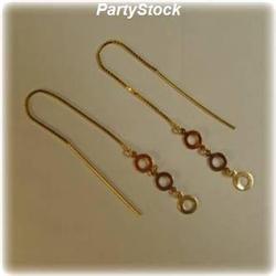 5" SOLID 14K DANGLE GOLD EARRINGS 3.5" 2.5"