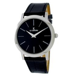 Le Chateau, Men's Leather Band Watch  "Traditionnel" W/Roman Numerals-7018m