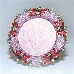 RED OVAL PHOTO FRAME 24K GOLD SWAROVSKI CRYSTALS