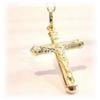 Image 1 : SOLID 14K SOLID GOLD CRUCIFIX PENDANT 1.8G CHARM