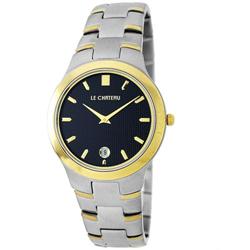 Le Chateau, Men's Two-Tone W/Textured Dial & Date-2623m