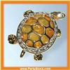 Image 1 : LARGE TURTLE PIN BROOCH GOLD & SWAROVSKI CRYSTALS