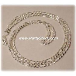 28G SOLID SILVER ITALY FIGARO CHAIN 30" NECKLACE