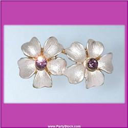 PLUMERIA PIN BROOCH 24K GOLD CRYSTAL SWAROVSKI