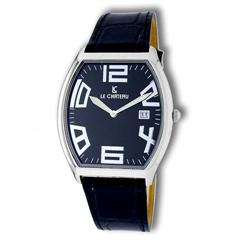 Le Chateau, Men's Leather Band Watch W/Date & Arabic Numerals-2671m