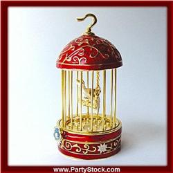 24K GOLD AUSTRIAN CRYSTAL CANARY BIRD JEWELRY BOX