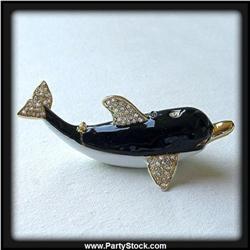 24K GOLD SWAROVSKI CRYSTAL YING YANG! DOLPHIN BOX
