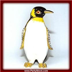 PENGUIN 24K GOLD & SWAROVSKI CRYSTAL JEWELRY BOX