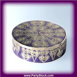 24K GOLD & SWAROVSKI CRYSTALS PAISLEY JEWELRY BOX
