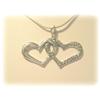 Image 1 : SOLID STERLING SILVER TWIN HEARTS NECKLACE